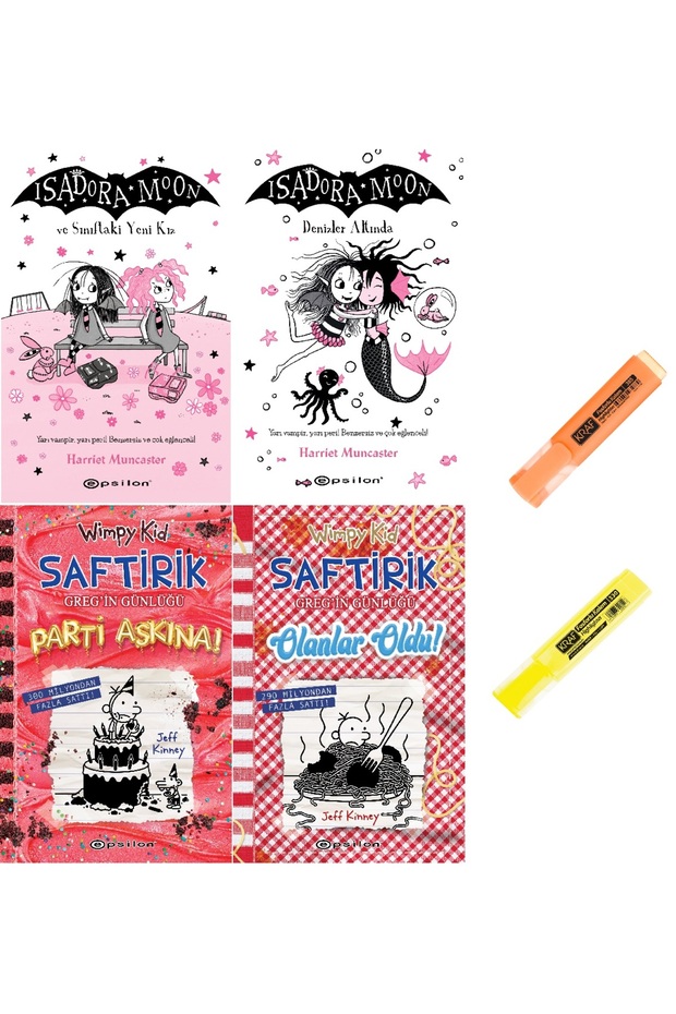 Isadora Moon 16-17 + Saftirik Greg'in Günlüğü 19-20 / 2 Pens Hdy 4 Book Set