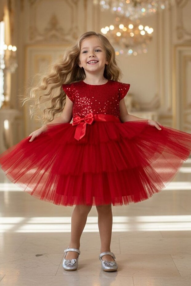 Sequined Children's Evening Dress Aby249