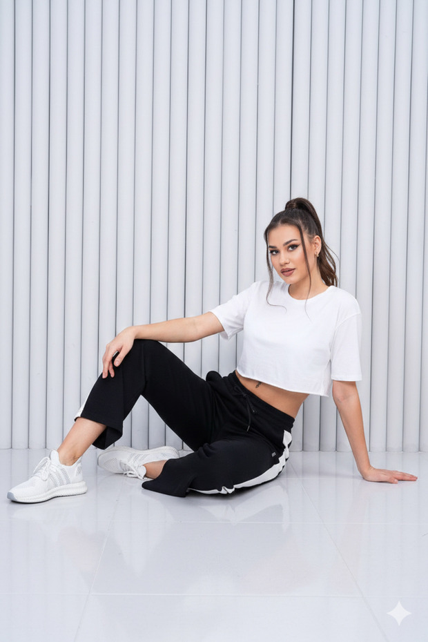 Women's Wide-Leg Daily Jogger Bottoms with Side Stripes