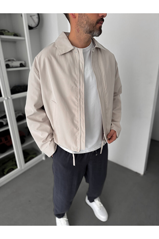 Bej Boxy Fit Oversize Ceket TW-7001 - 2