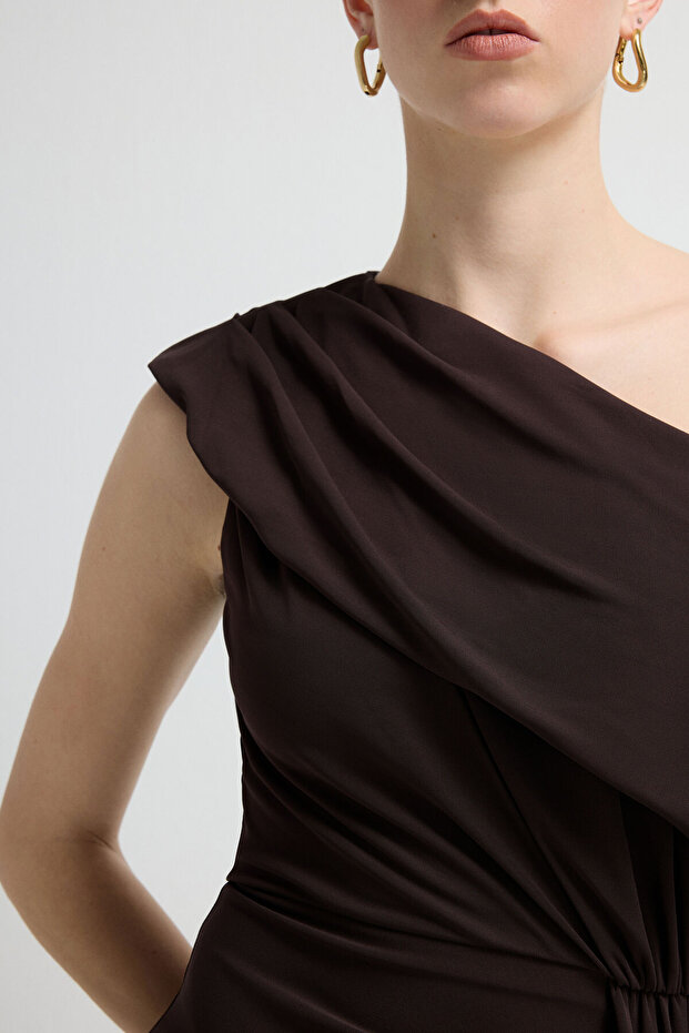 Yırtmaç Detaylı Örme Elbise - 3