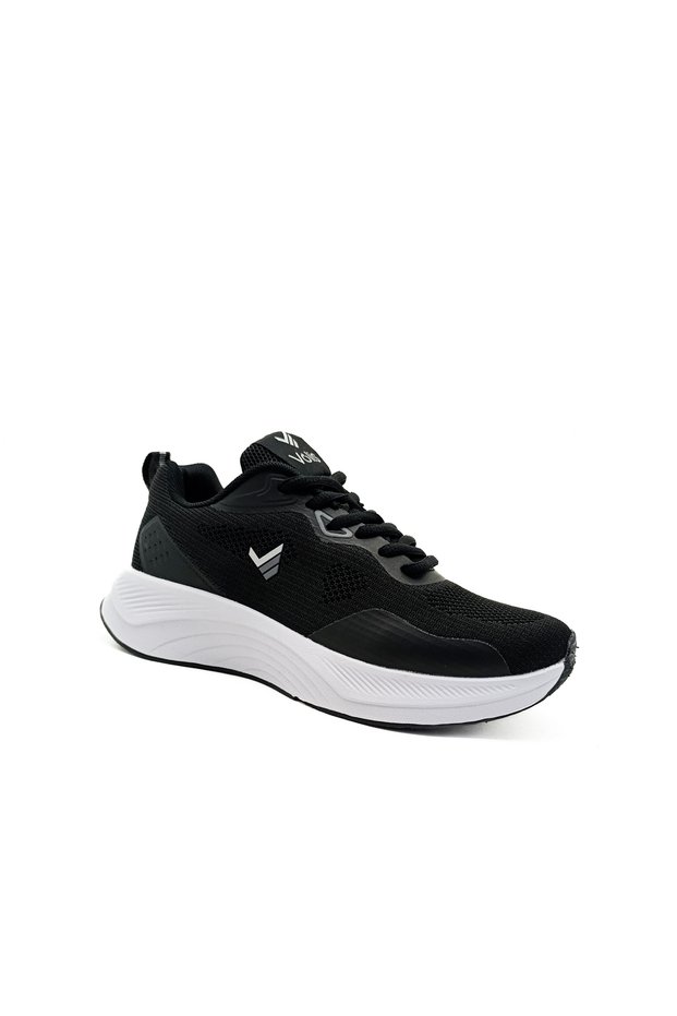 Volis Black Color Lace-Up 36-37-38-39-40 Size Knitwear Material Women's Sports Shoes