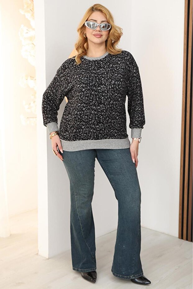 سترة منقوشة ناعمة مقاس كبير - 3