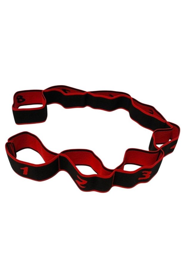 Red 90X4 cm Knitted Elastic Aerobic Power Pilates Yoga Fitness Exercise Physical Therapy Resistance Rubber Band