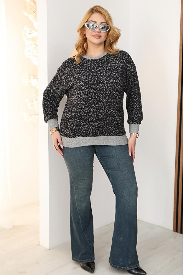 سترة منقوشة ناعمة مقاس كبير - 2