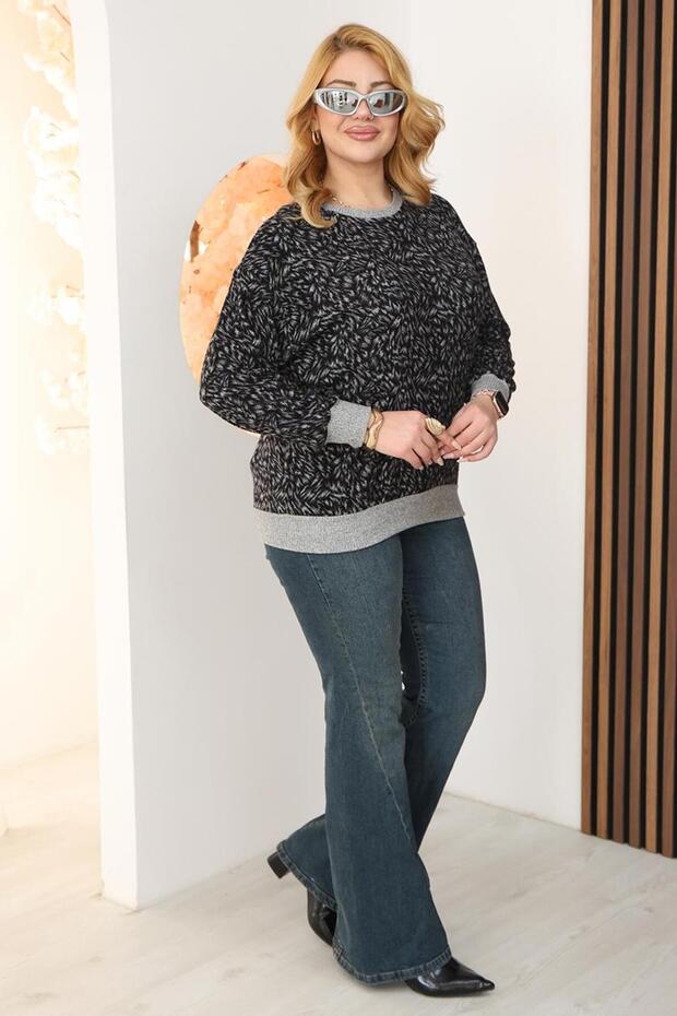 سترة منقوشة ناعمة مقاس كبير - 4