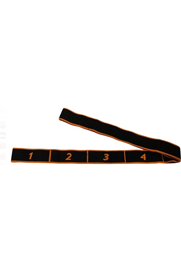 Orange 90x4 cm knitted elastic aerobic power pilates yoga sports exercise physical therapy resistance band