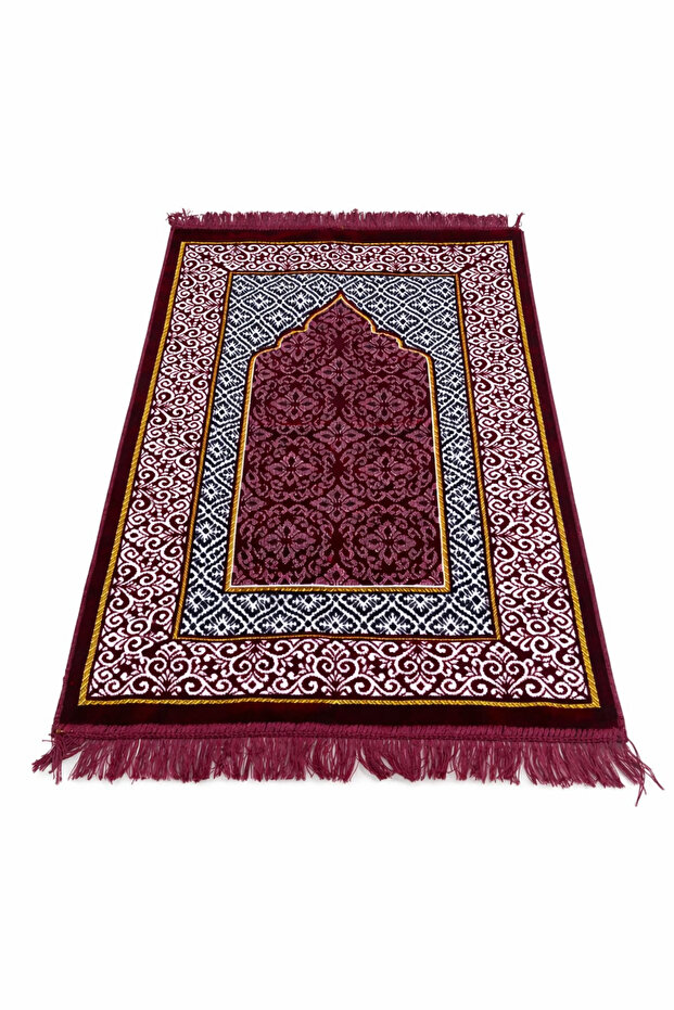 1 Velvet Prayer Rug 500 Gr | Şipinger Desen Prayer Mat | Hajj Umrah Mevlüt Gift Dowry Package