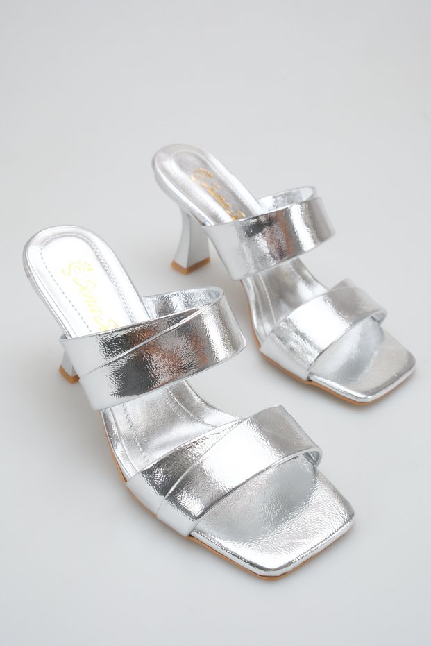 Women's Patent Leather Zenne Slippers Heeled Shoes