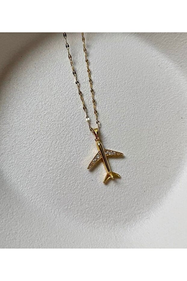 Çelik uçak sembolü kolye - 1