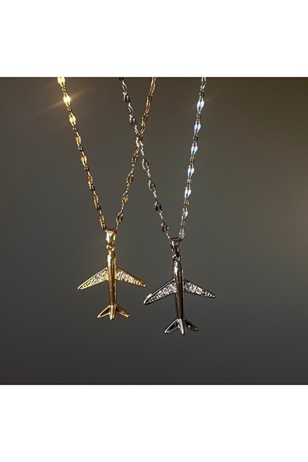 Çelik uçak sembolü kolye - 3