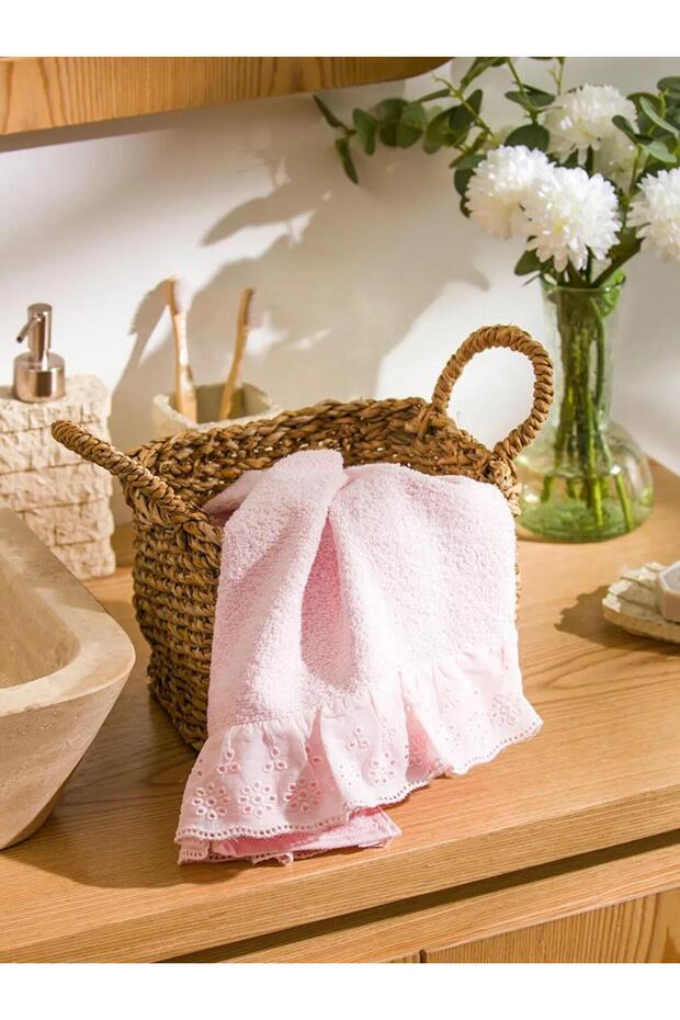 Green Ruffled Face Towel 50X80 cm (S6)