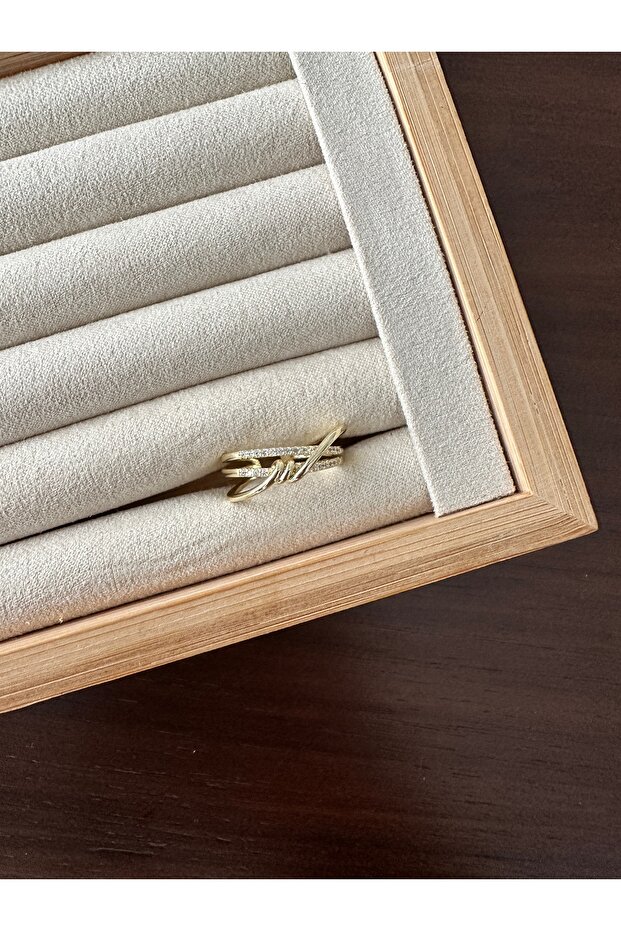 Gold Stone Wire Wrap Ring - 2