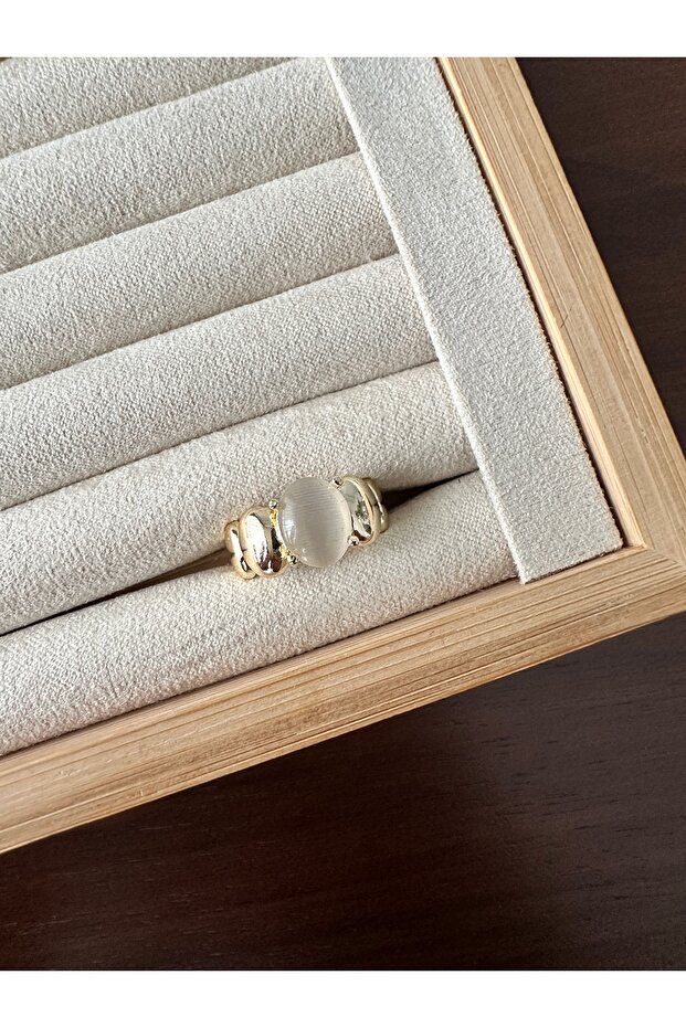 Knotted White Stone Ring - 1