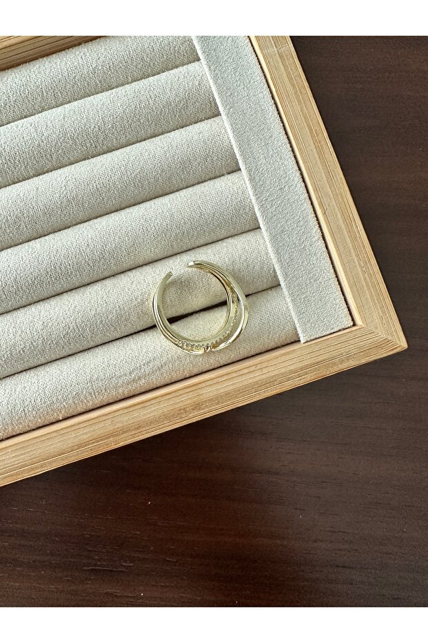 Gold Stone Wire Wrap Ring - 3