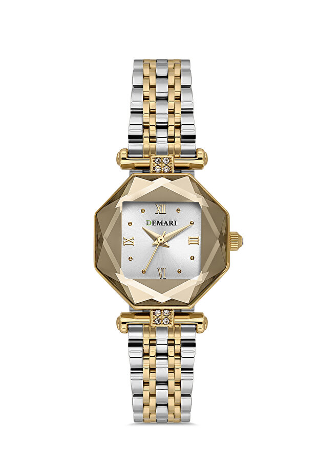 Women's Wristwatch Quartz Movement – Gold & Silver Band White Dial Dm-00110L-D1