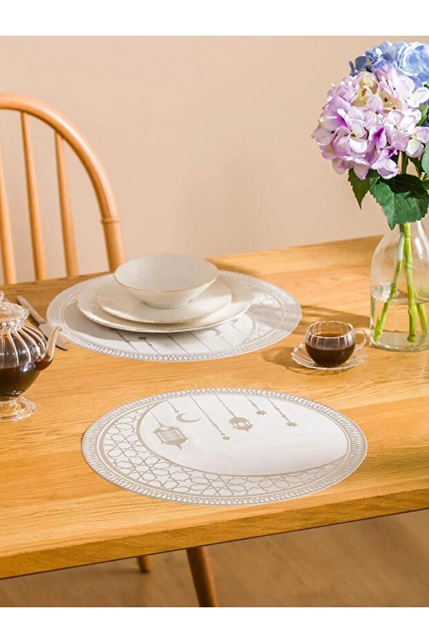Gray Printed American Service Set 2 Pieces 39 cm (S6)