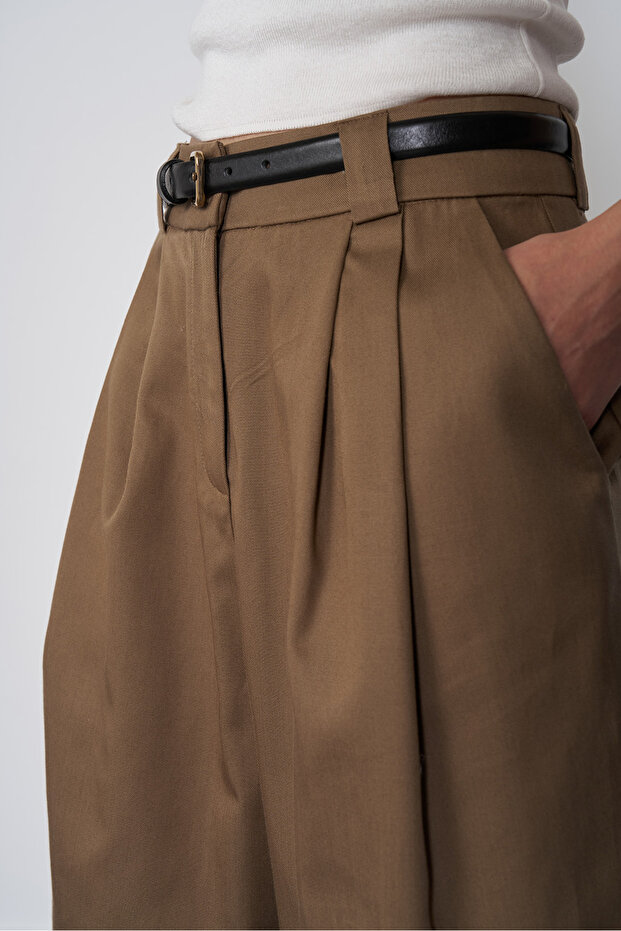 Pileli Bermuda Şort - 3