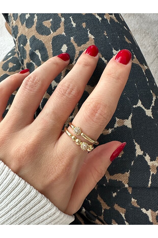 خاتم ذهبي مزدوج الصفوف - 3