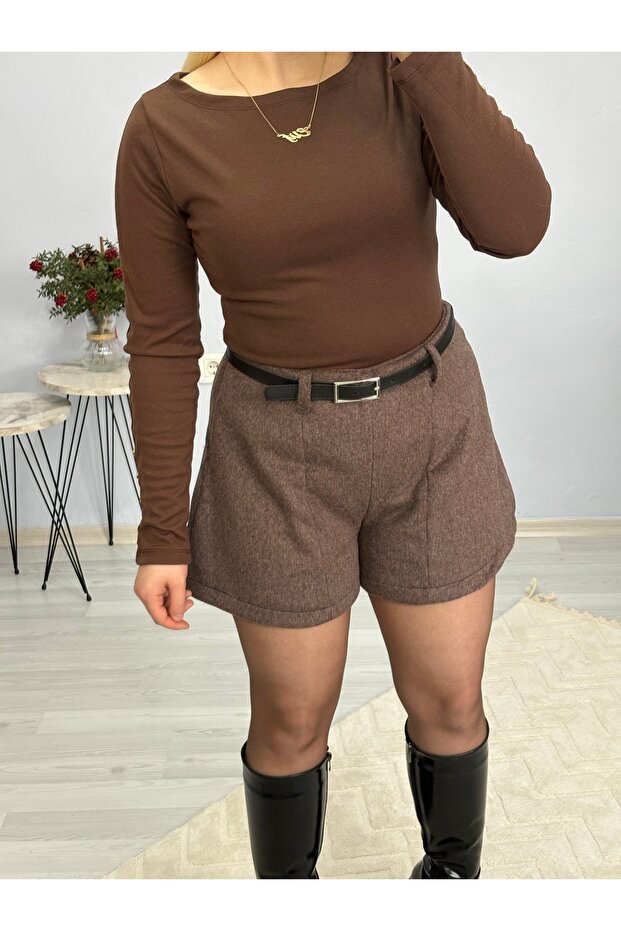 KEMERLİ KAŞE ŞORT - 2