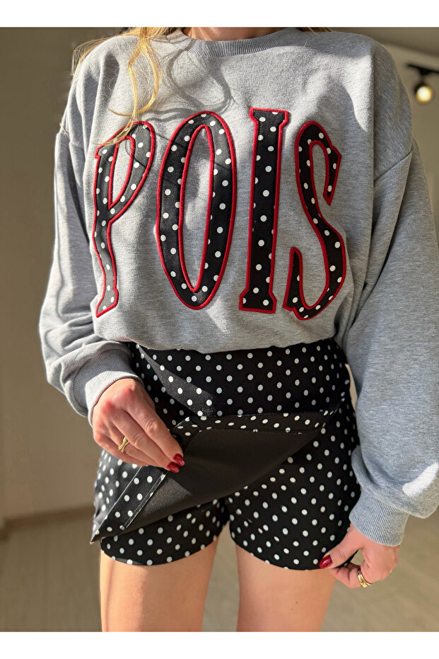 Puantiyeli Şort Etek - Siyah - 5