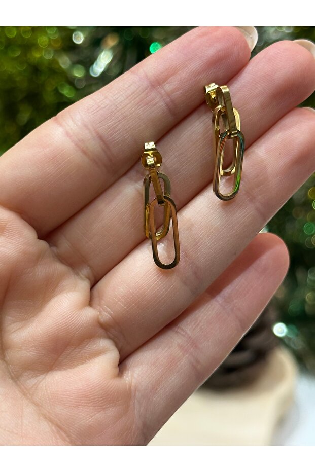 Oval Ataç Model Çelik Küpe - 3