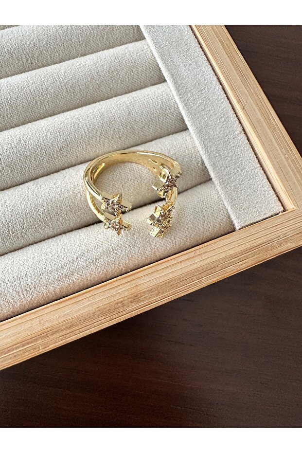 Gold Five Star Ring - 3