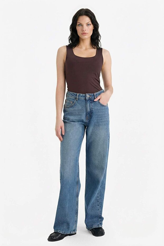 Slım Fıt Basıc Kare Yaka Atlet C2622AX26SP - 2