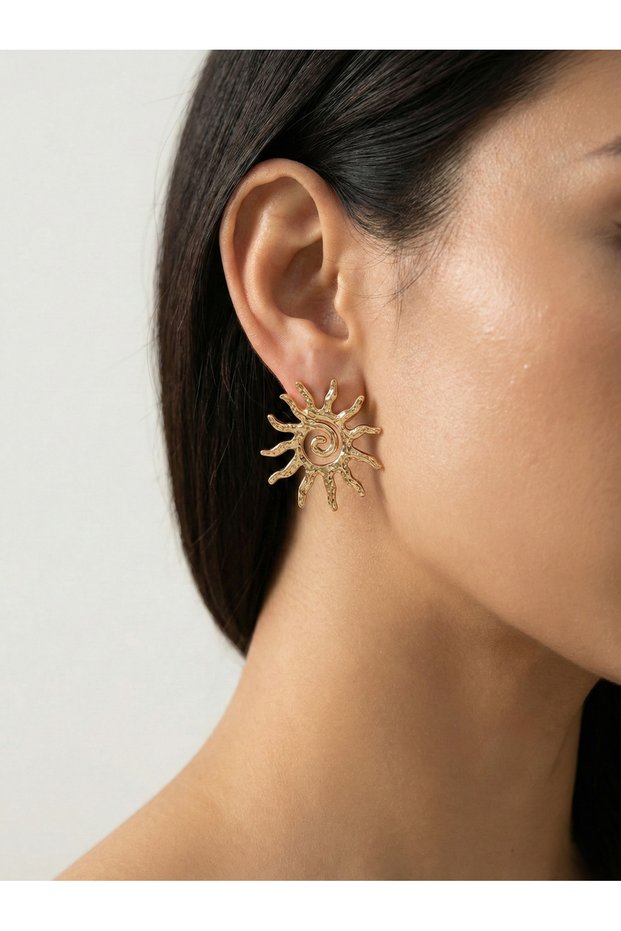 Sun Shape Earrings Bohemian Modern Women's Steel Earrings