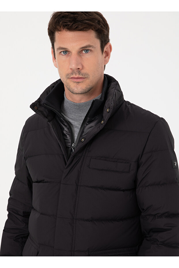 Siyah Erkek Basic Kapitone Mont WILFRED - 2