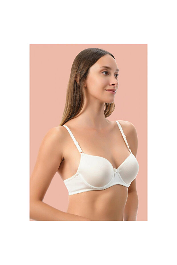 حمالة صدر واحدة مبطنة باللون الأبيض - 1