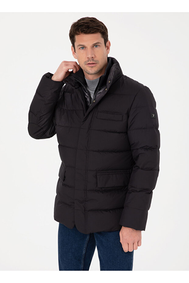 Siyah Erkek Basic Kapitone Mont WILFRED - 1