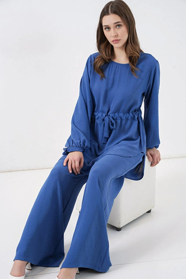 طقم بنطلون طويل وسترة 6719 - نيلي - 2