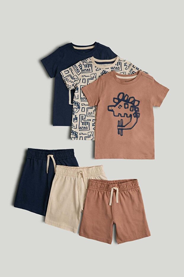 T-shirt and Shorts Outfit - 3 Pack