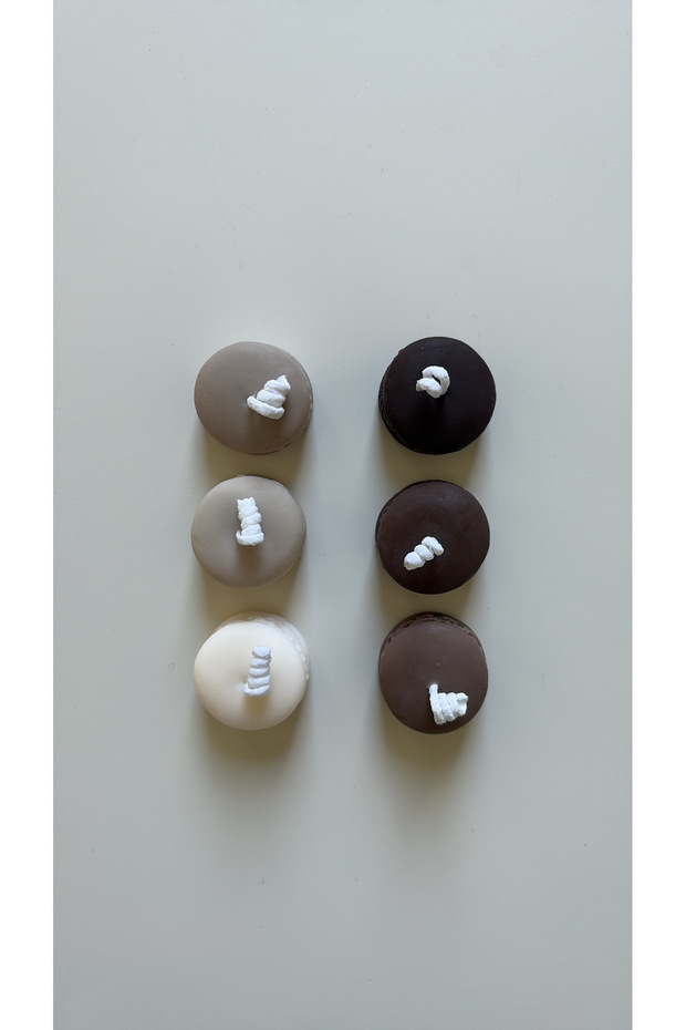 6’lı Macaron Mum Seti - 1