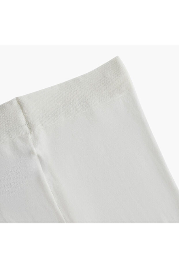 Solid Jacquard Tights with Elasticated Waistband - 2