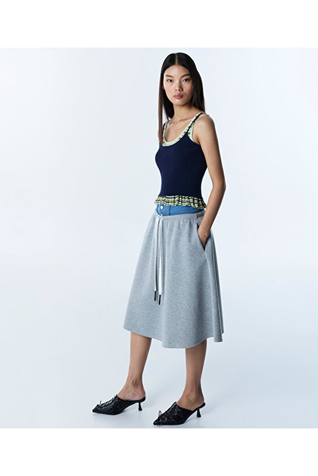 ÇİFT PARÇA GÖRÜNÜM SCUBA ETEK - 5