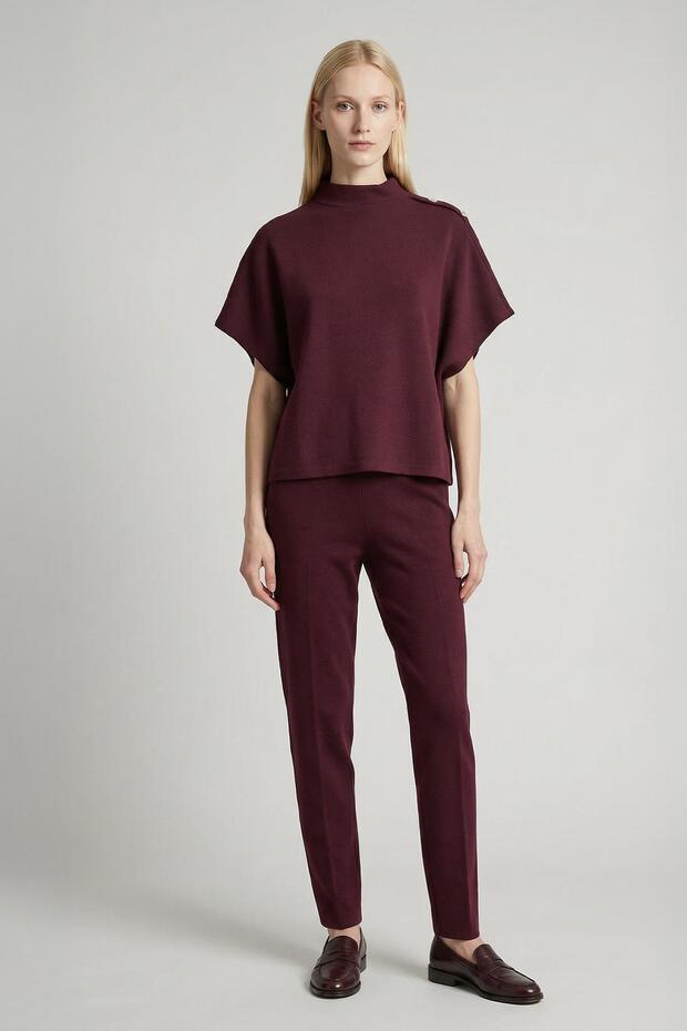 3129A Pearl Detail Sweater Plum