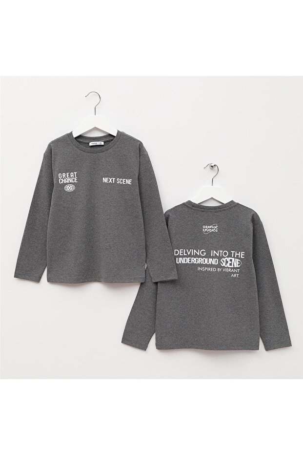 Boy's Long Sleeve Slim T-Shirt - 17143 - Anthracite