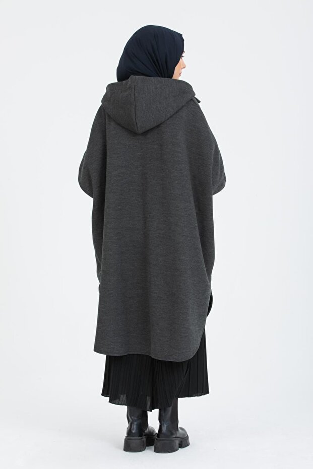 Kalın Çelik Örme Antrasit Hakim Yakalı Panço - 5