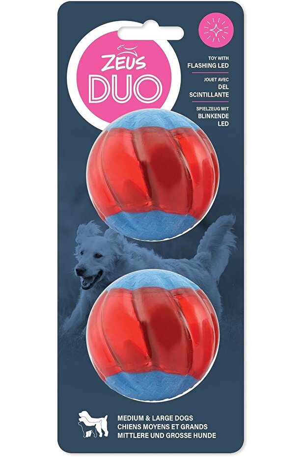 Duo Ball, 6.3cm with LED, 2pk