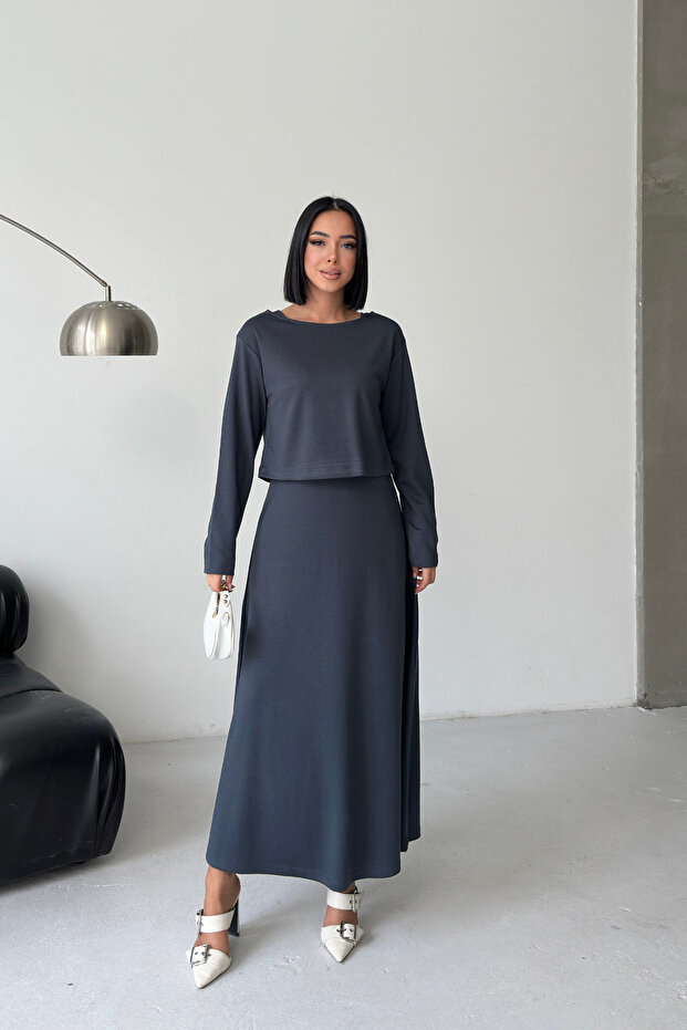 Tasarım Modal 2 Parçalı Elbise - 3