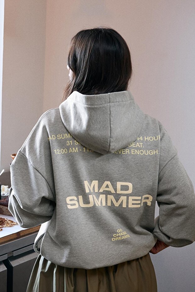 Baskılı kapüşonlu sweatshirt - 2