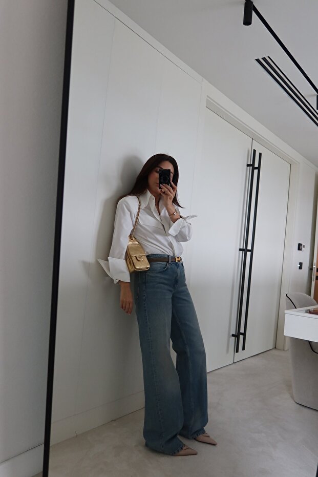 Basic Stonewashed Straight Fit Jean - 4