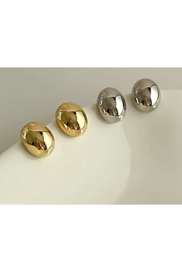 Basic Oval Figure Earrings - 1