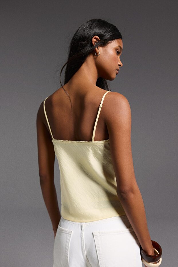 Dantelli saten top - 2