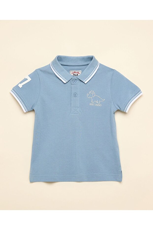 Printed Polo T-Shirt with Short Sleeves