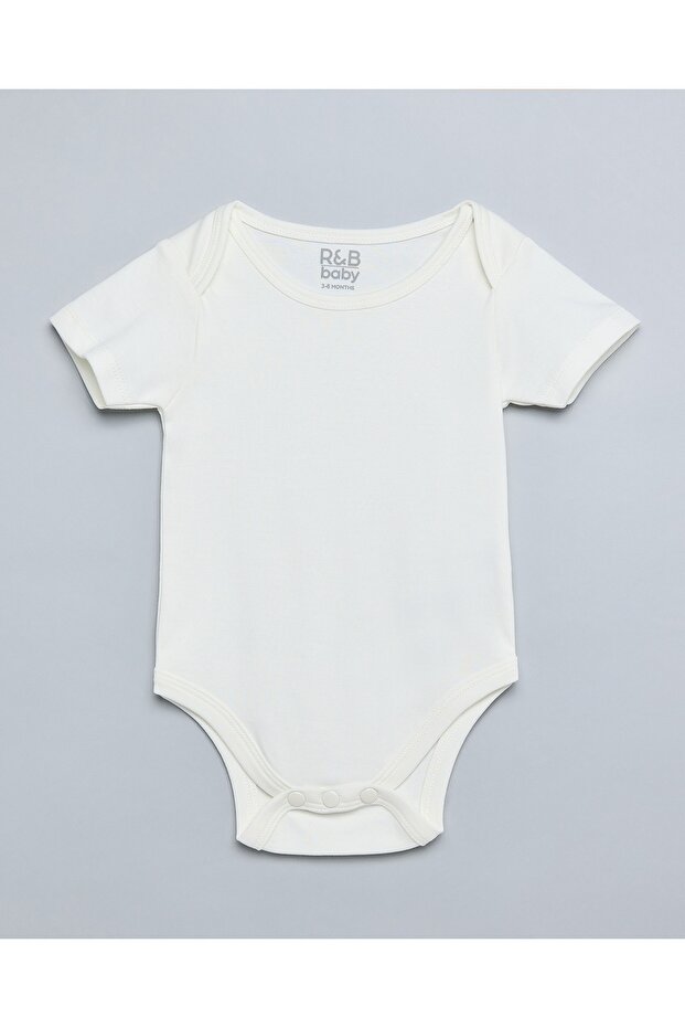 طقم من 3 بدلات جسم سادة بأكمام قصيرة - 2