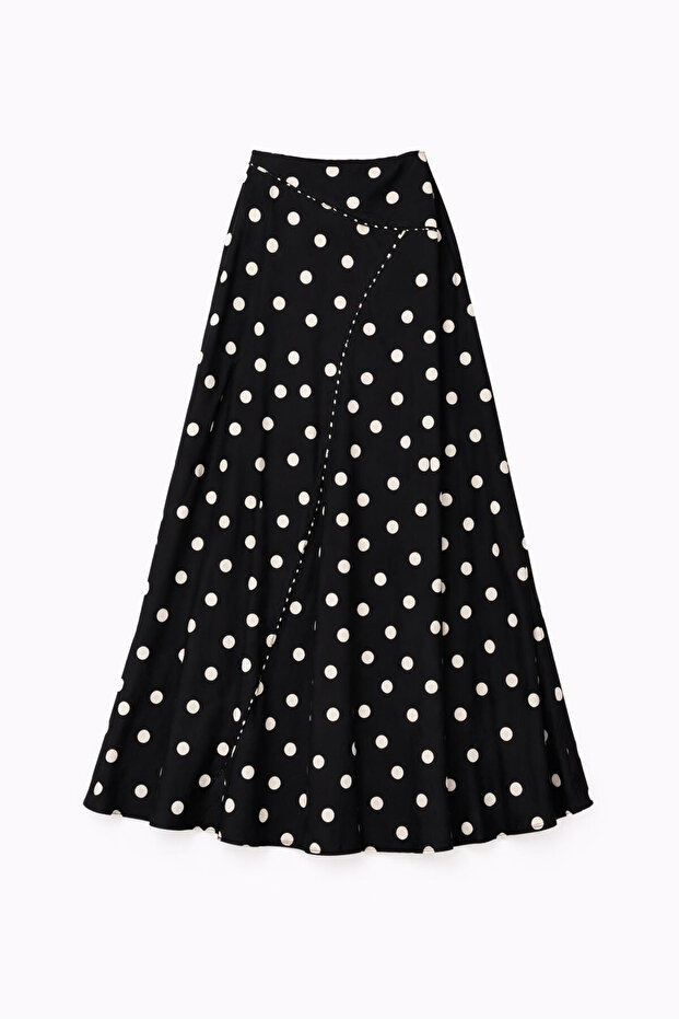 Polka Dot Skirt with Elastic Waist