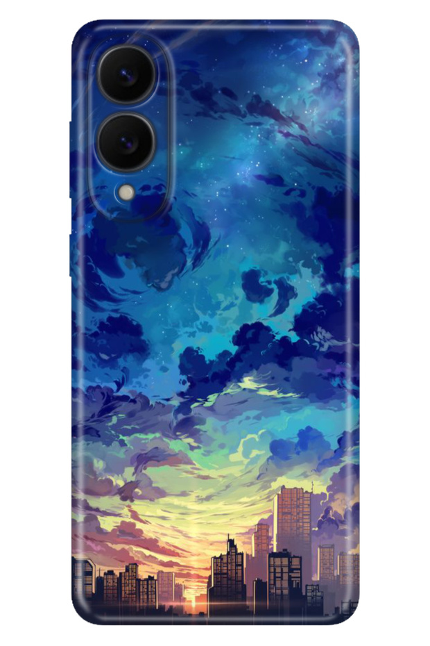 Galaxy S25 Edge Case Colorful Silicone Printed Tpu Cloud City